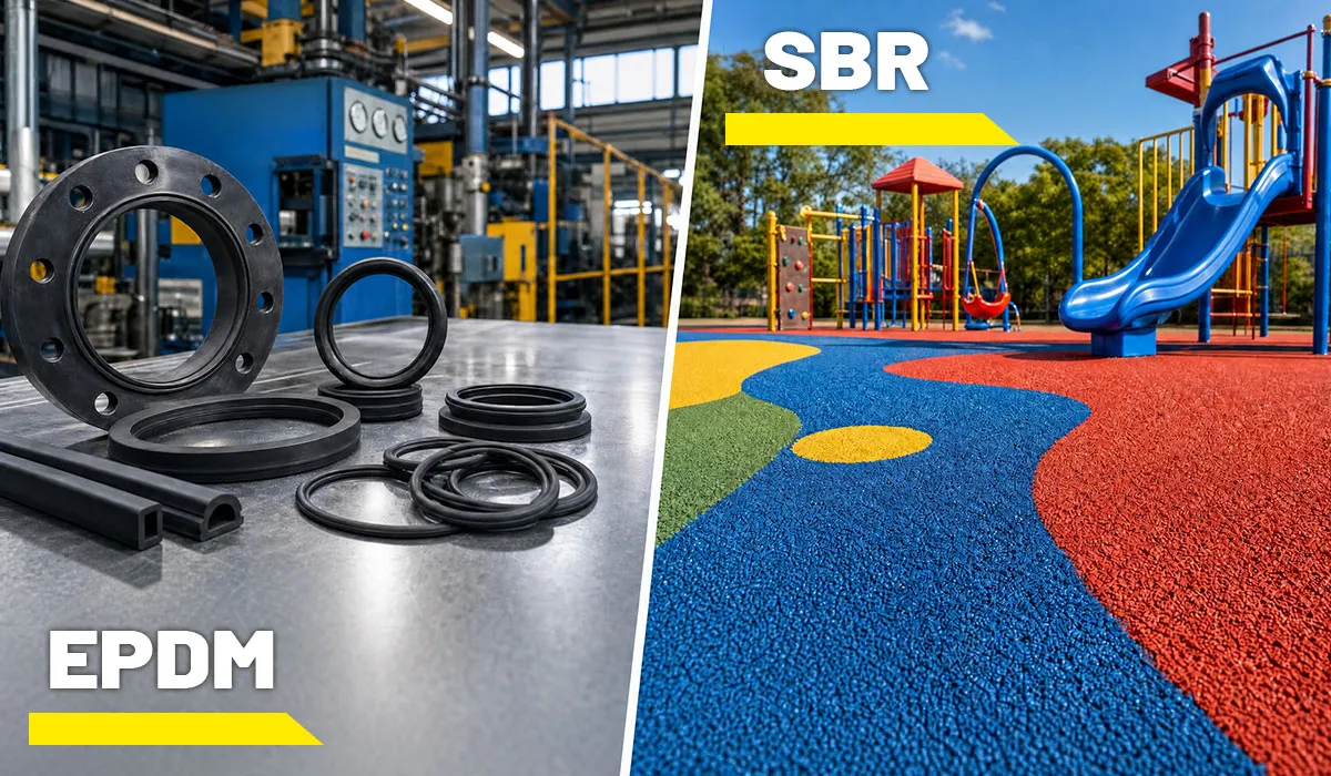 EPDM and SBR rubber granules compared for sports flooring